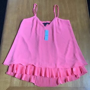 White House Black Market Pink Layered Cami Top